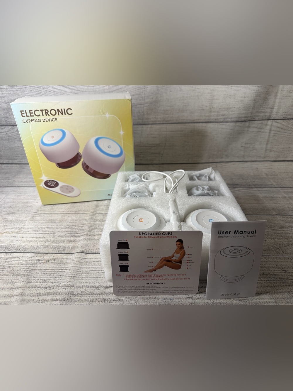 Electronic Cupping Device Set in White